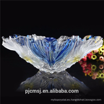 Cesta de fruta cristalina azul hermosa barata 2015 para el regalo de la decoración de la boda